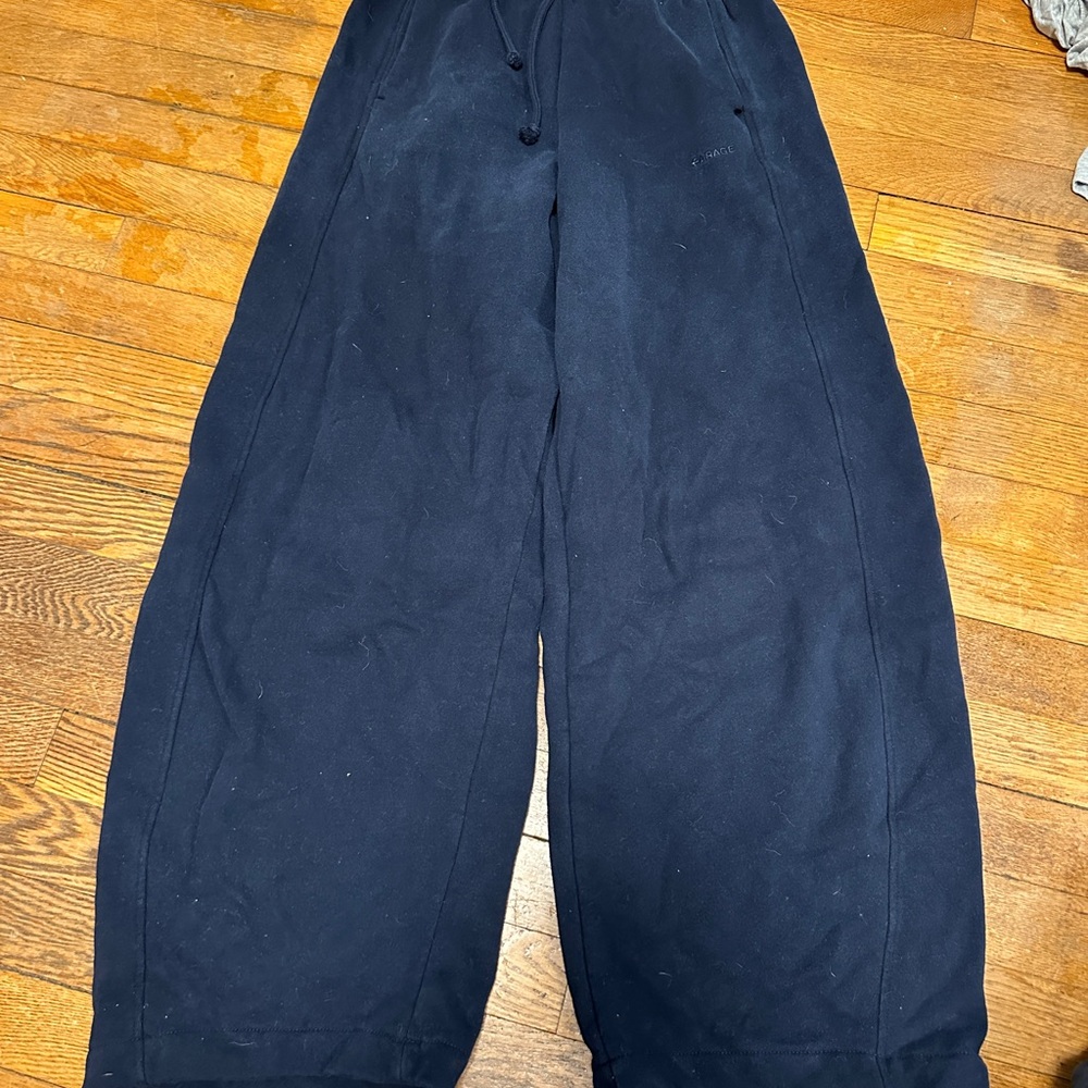 Garage Navy Barrel Leg Sweatpants